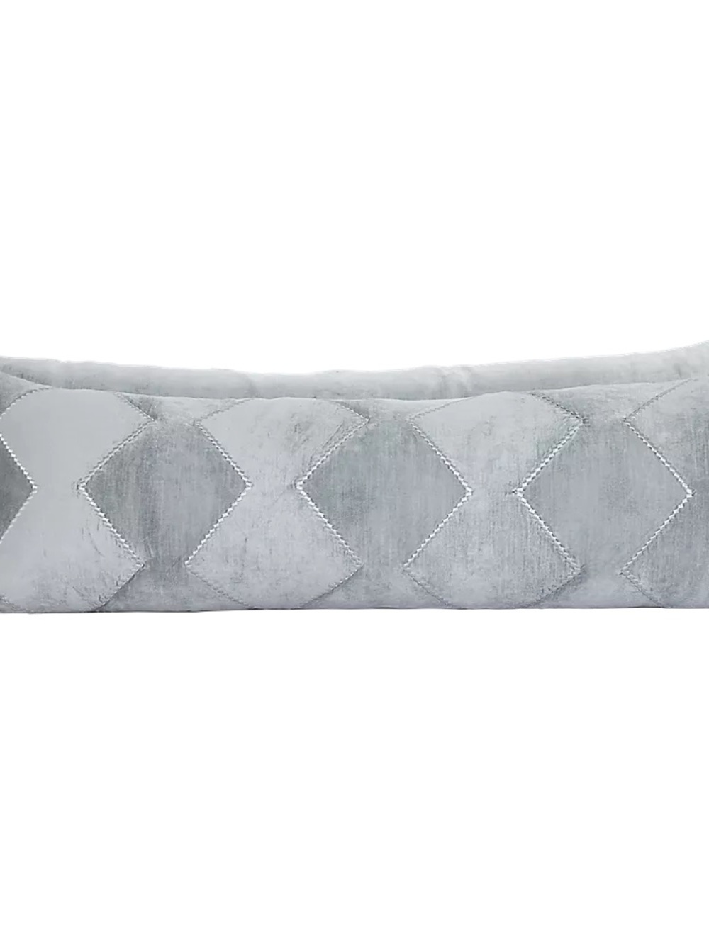 Luxury Light Blue Decorative Lumbar Throw Pillow - Plush Geometric, 42” x 14”